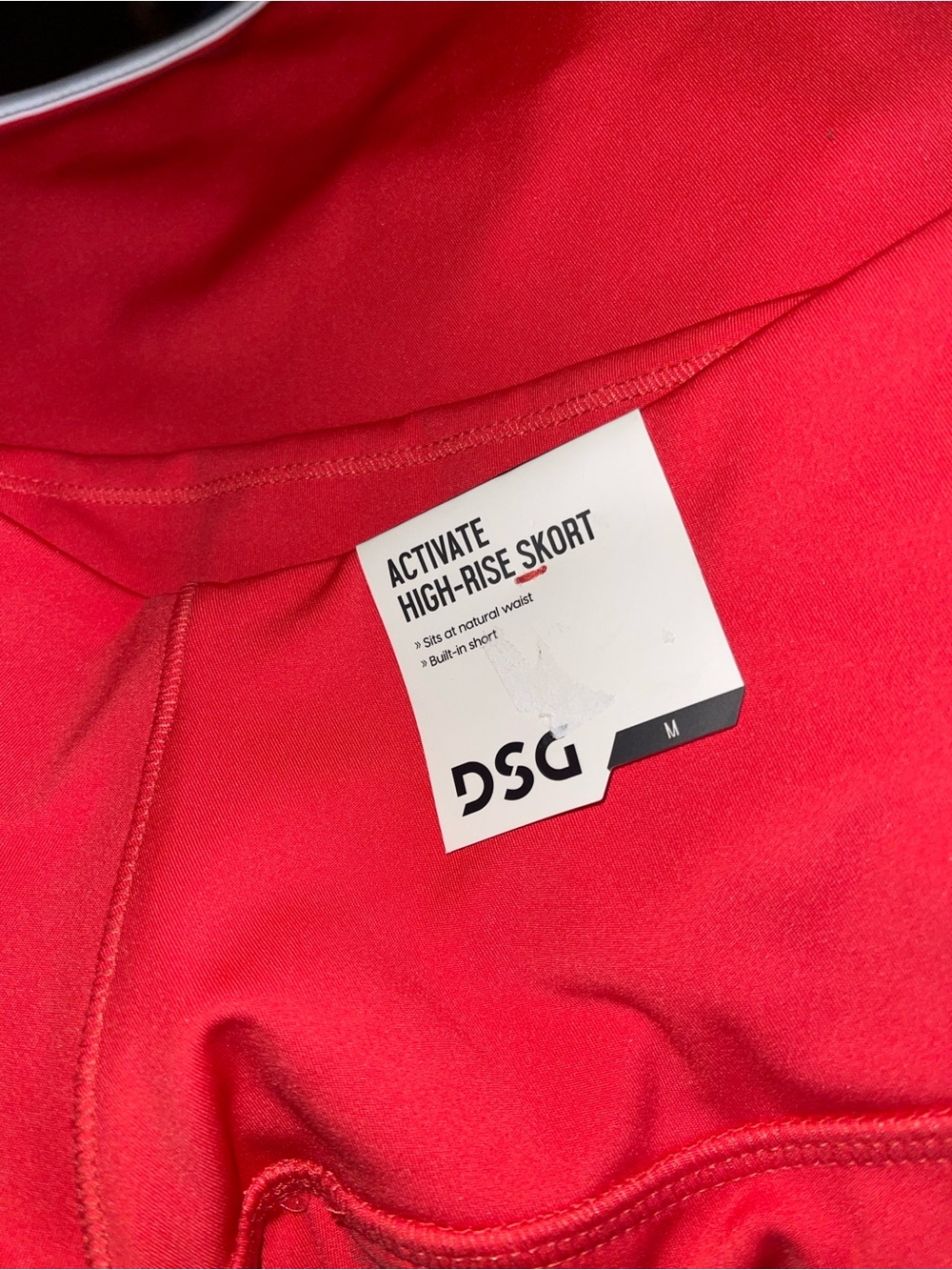 DSG Bright Cabana Coral Athletic Skort with White Logo Tag - Picture 2 of 7